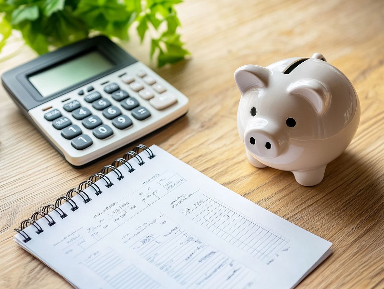 Illustration showing budgeting's impact on retirement savings.