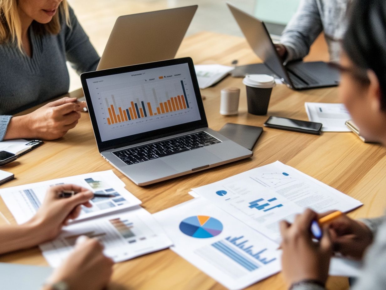 Visual representation of gathering data and analyzing expenses in budget review.